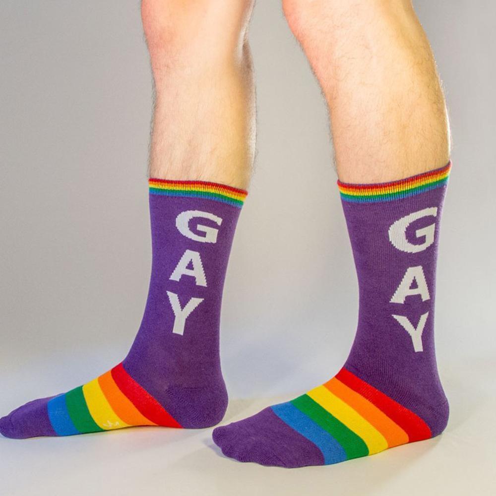 Gay Socks Unisex Crew Sock purple