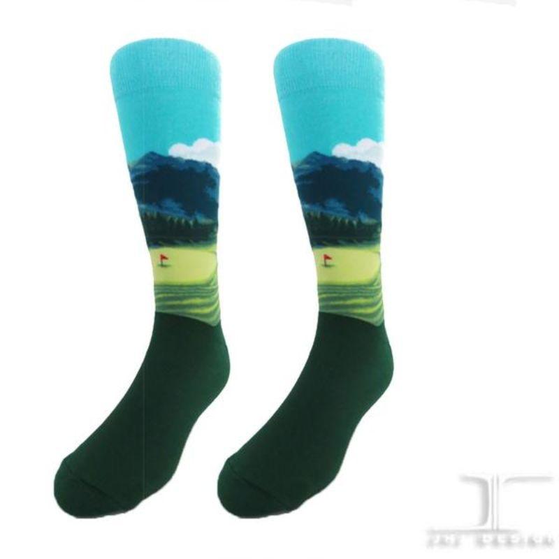 Golf Course Socks Unisex Crew Sock Medium / blue