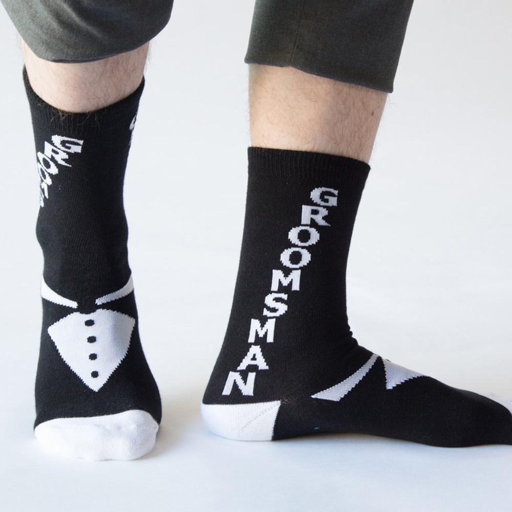 Groomsman Socks Men’s Crew Sock black