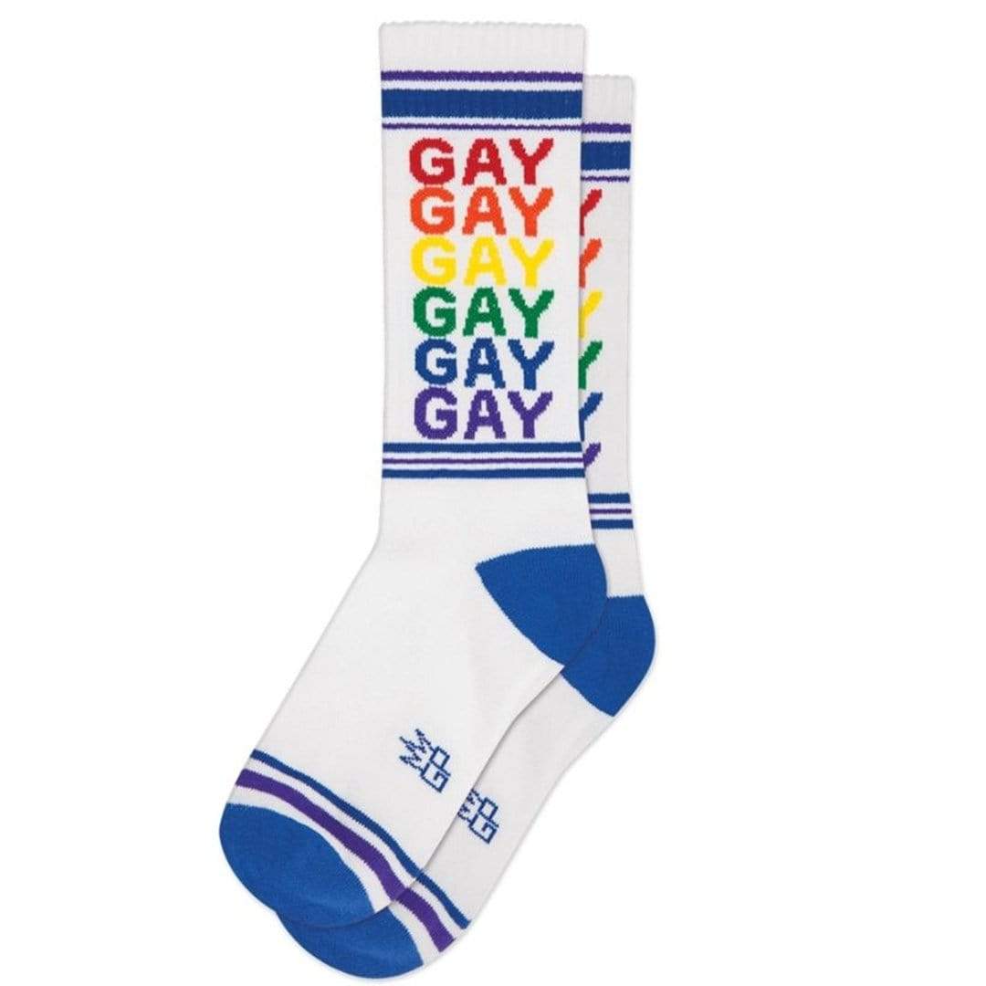Gay Rainbow Unisex Crew Sock Blue