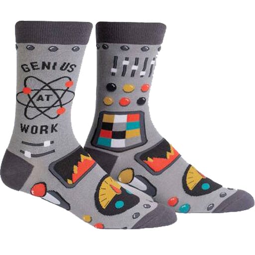 Genius at Work Socks Men&#39;s Crew Sock Grey