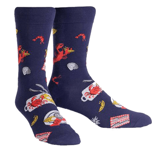 Get Crackin Men's Crew Sock Blue