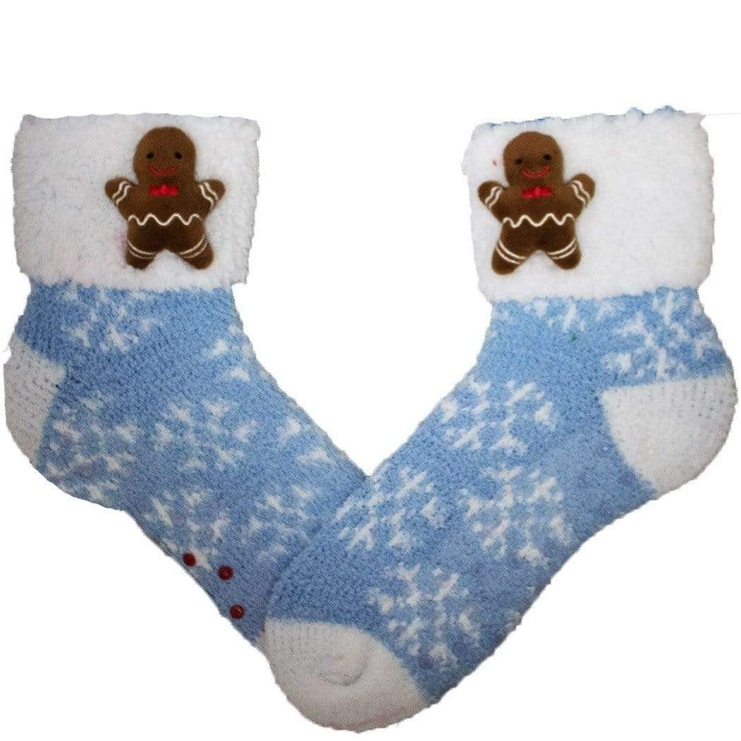 Gingerbread Fuzzy Slipper Sherpa Sock Johns Crazy Socks