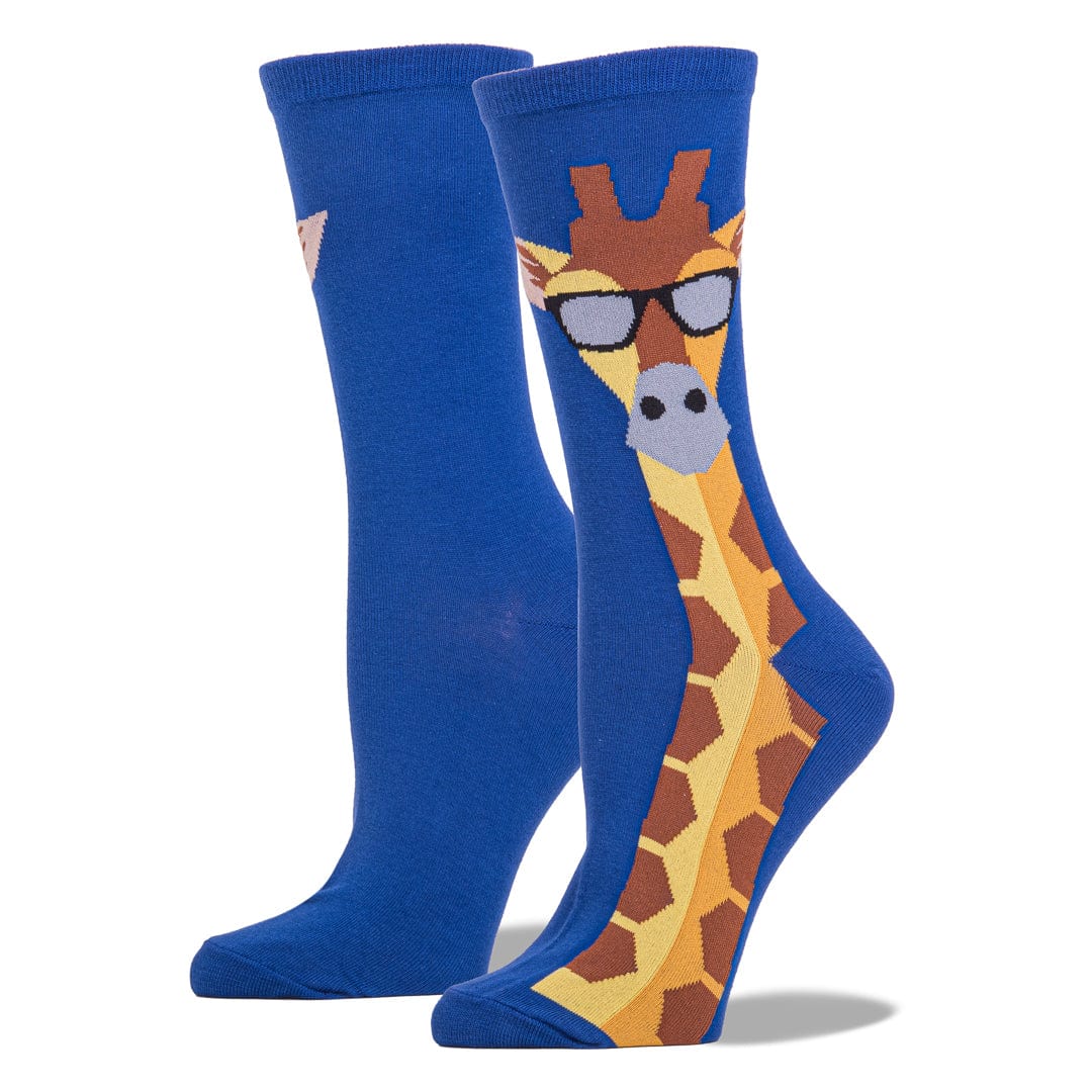 Giraffe Women&#39;s Crew Socks Blue