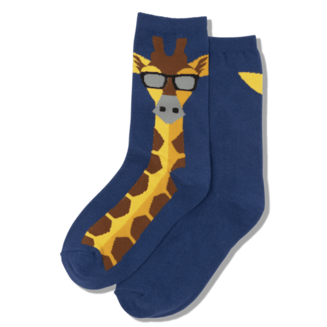 Kid&#39;s Giraffe Crew Sock Blue
