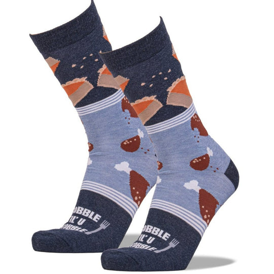 Thanksgiving Dinner Crew Sock Men's / Blue