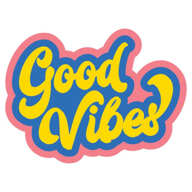 Good Vibes Sticker Yellow / Blue / Pink