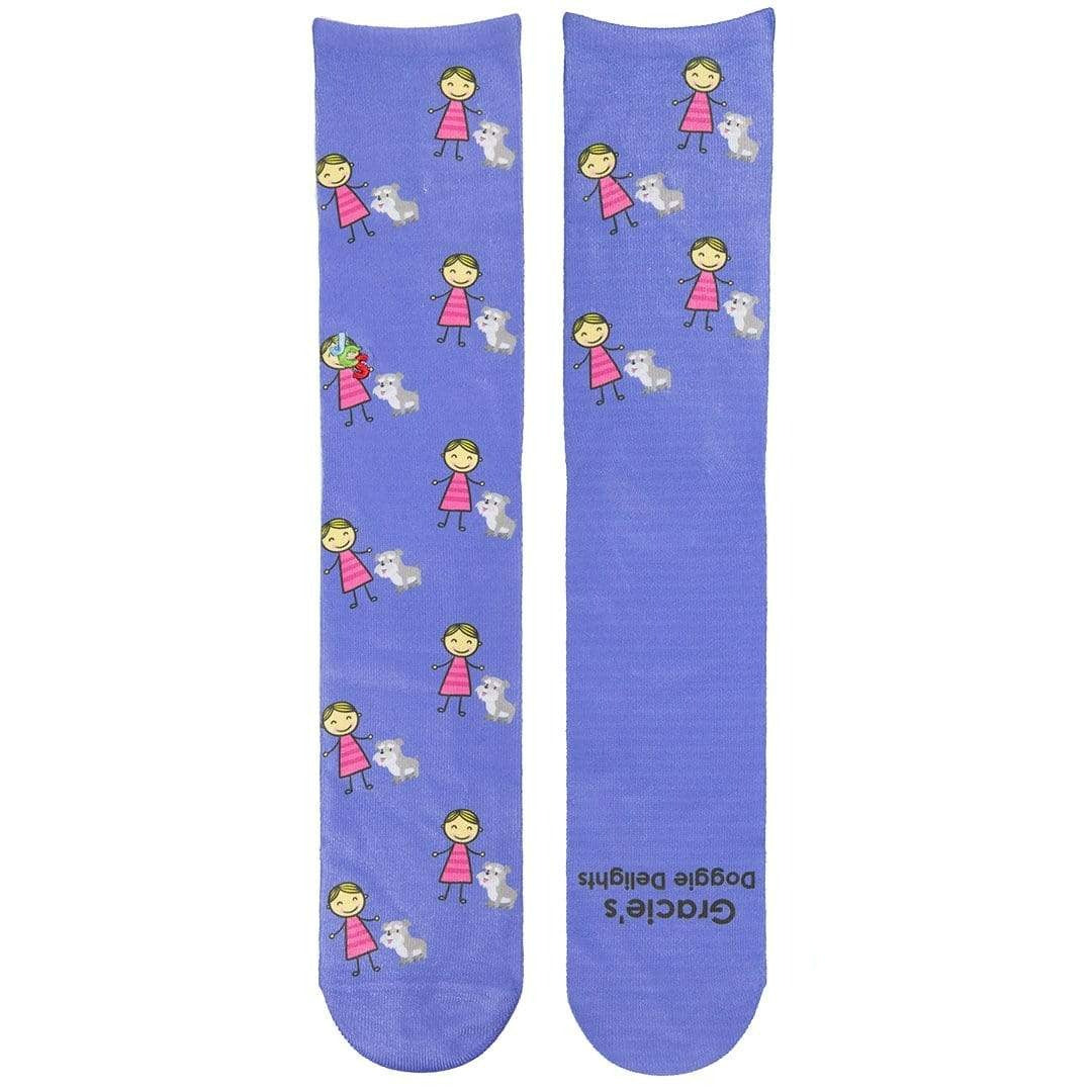 Gracie's Doggie Delights Socks Unisex Crew Sock Blue