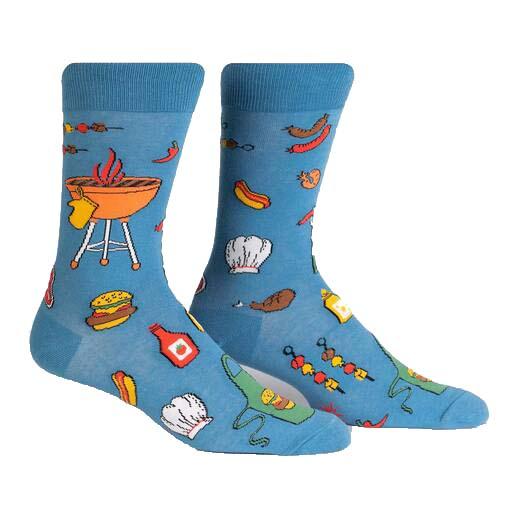 Grillin It Men's Crew Sock Blue