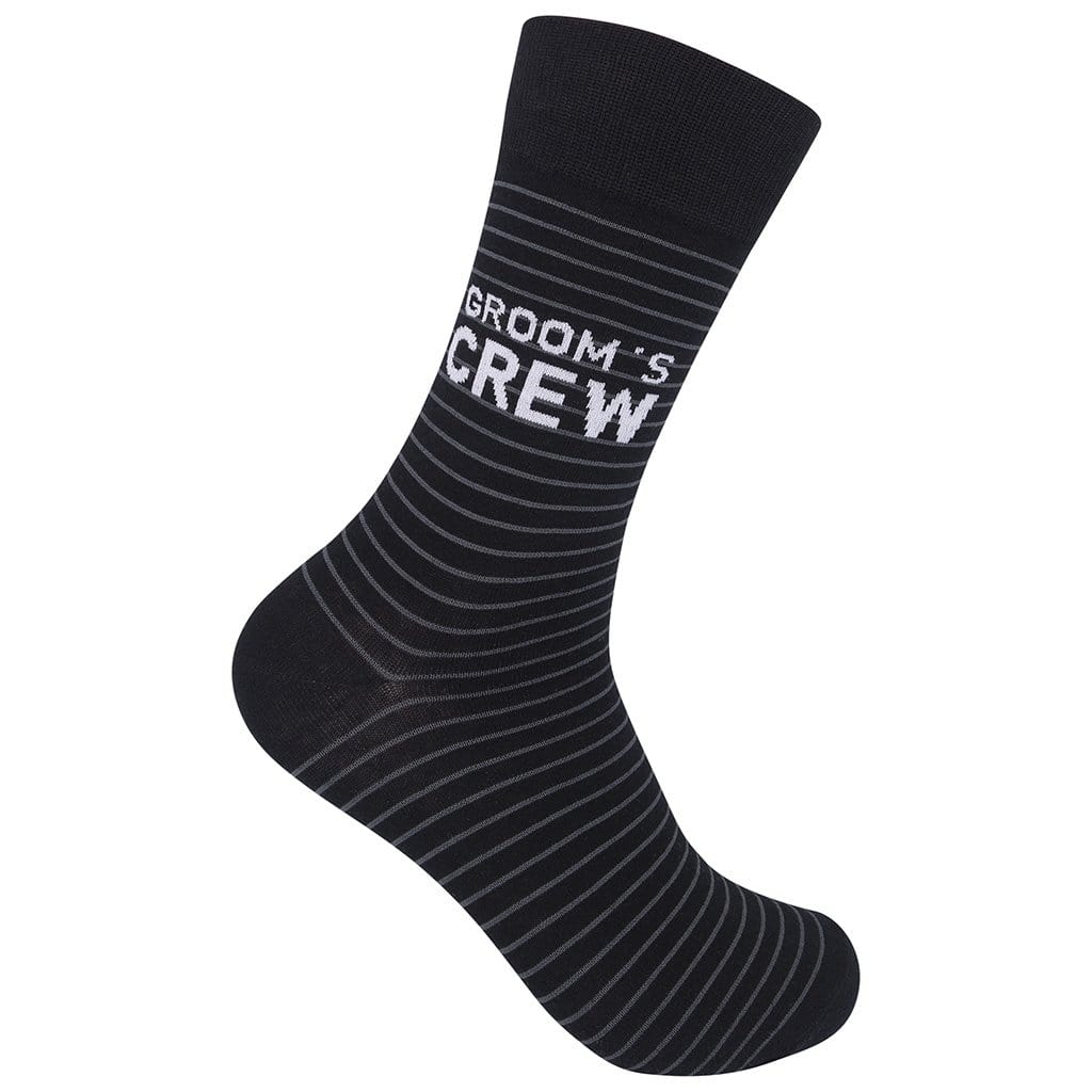 Groom&#39;s Crew Men&#39;s Crew Socks Black