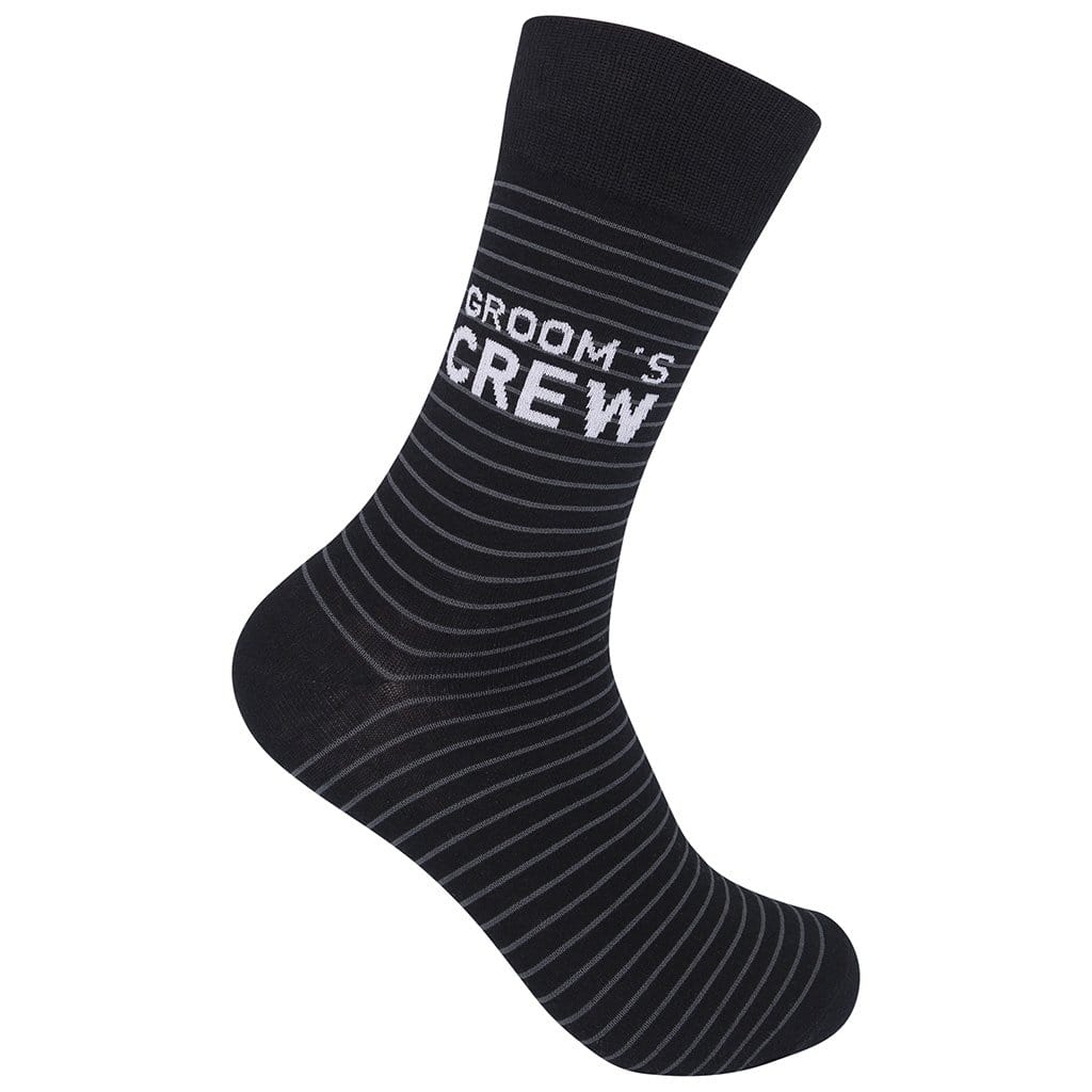 Groom's Crew Men's Crew Socks Black