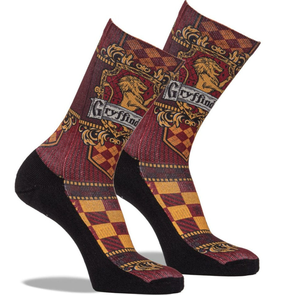 Gryffindor Regal Banner Crew Sock Men&#39;s / Red and Yellow