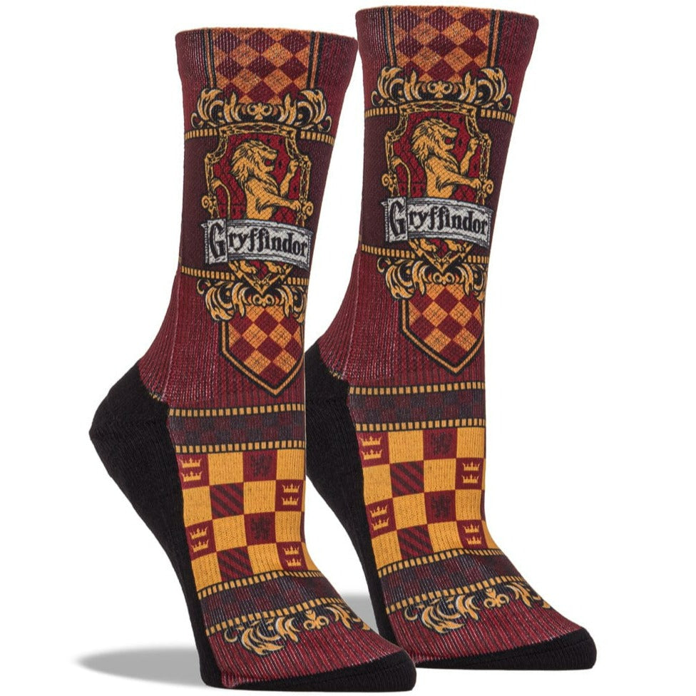 Gryffindor Regal Banner Crew Sock Women&#39;s / Red and Yellow