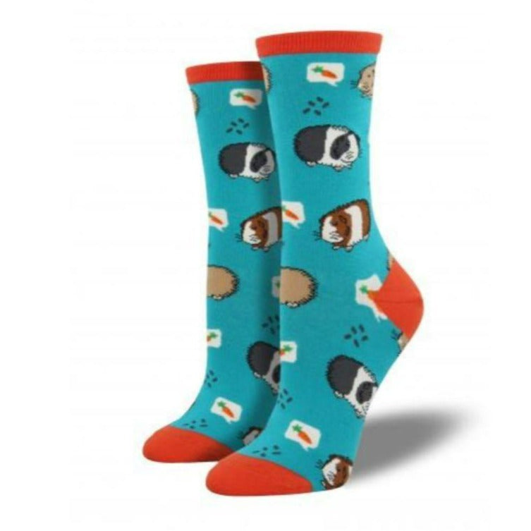 Guinea-Pigs Sock Women&#39;s Crew Socks Turquoise