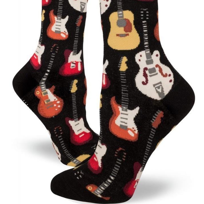 Guitar Socks Women&#39;s Crew Sock black