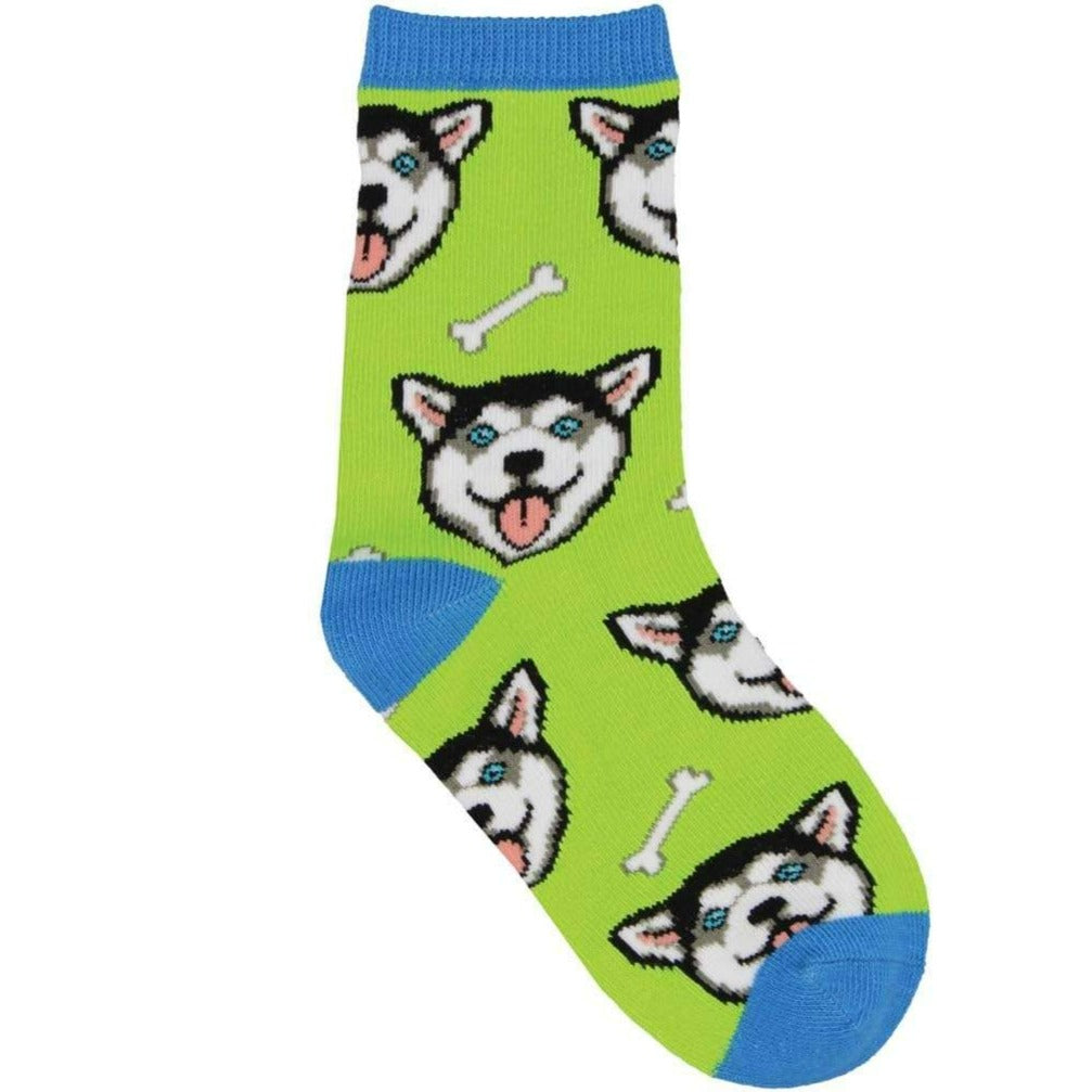 Happy Husky Kid's Crew Sock 4-7 / Green