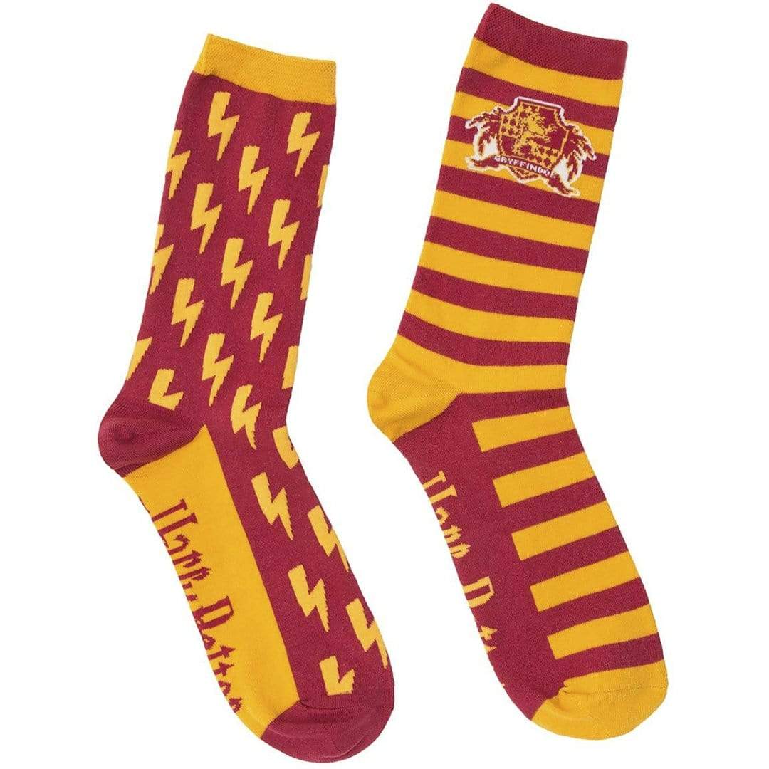 Harry Potter Gryffindor Socks Unisex Crew Sock Men&#39;s/Large / red