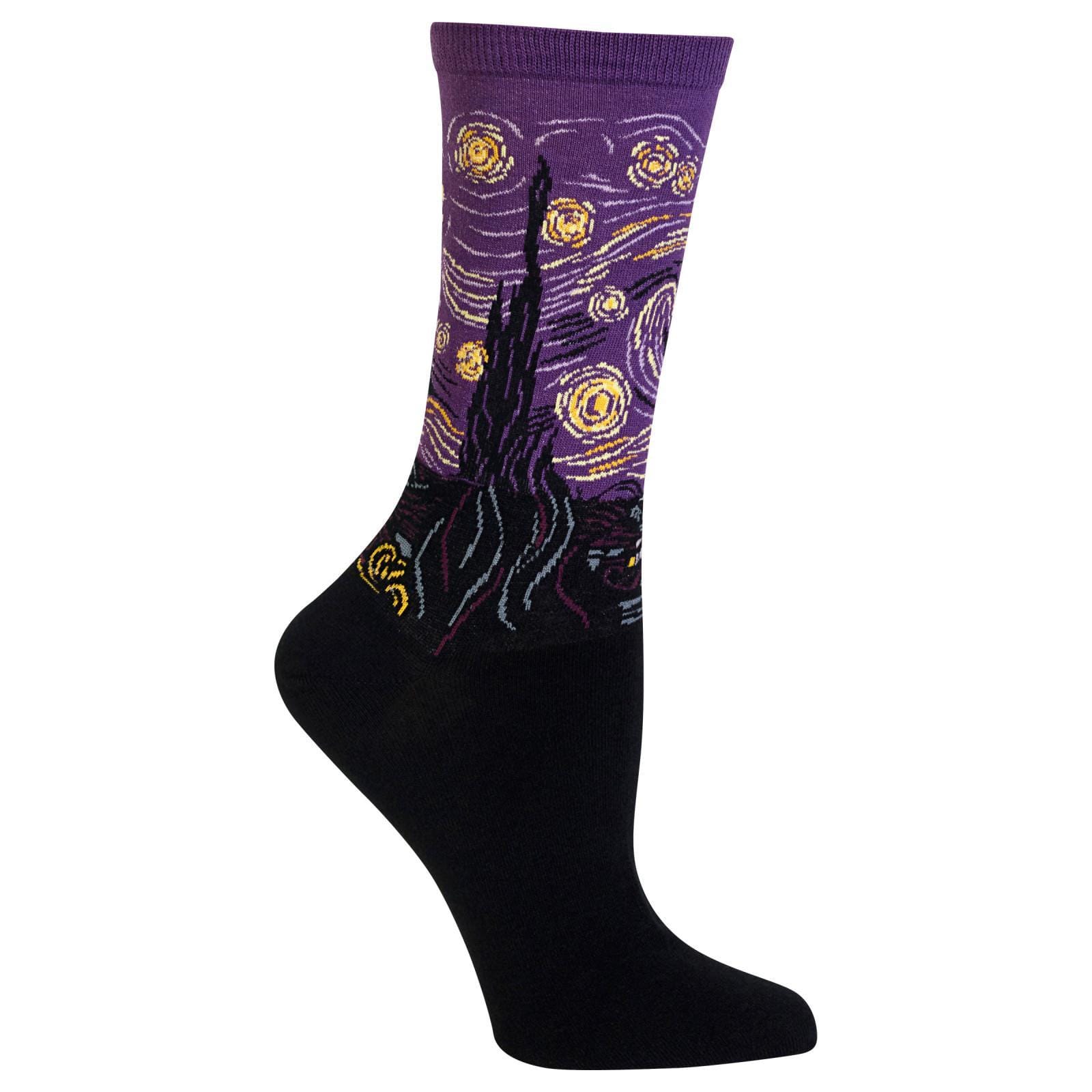 Starry Night Women's Crew Socks Purple