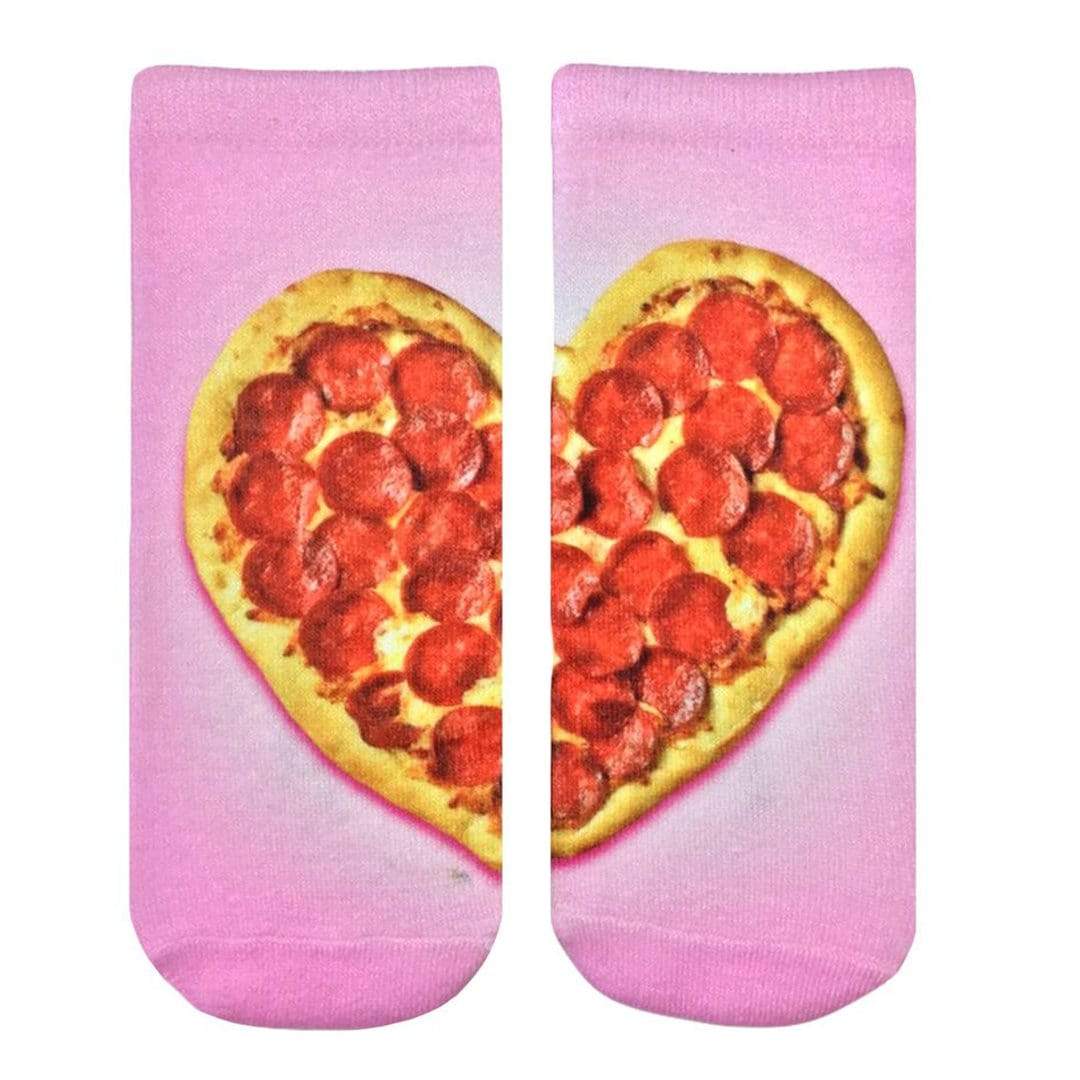 Heart Pizza Unisex Ankle Sock Pink