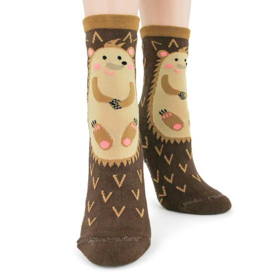 Hedgehog Women's Slipper Socks Brown