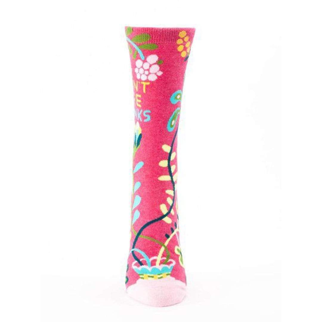 Hi, I Don't Care, Thanks Socks Women's Crew Sock pink
