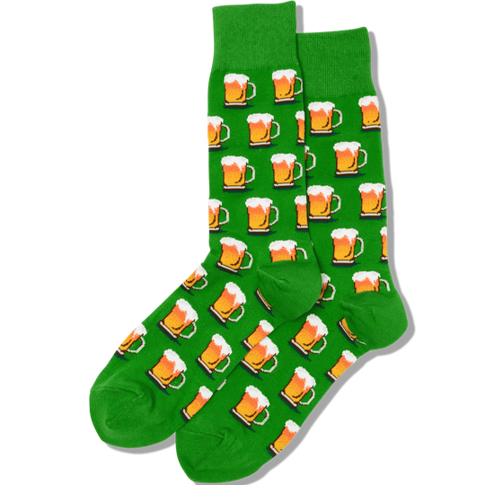 Beer Socks Men's Crew Sock Green