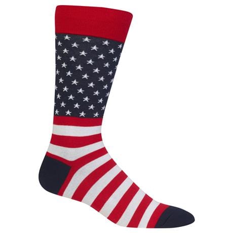 Starry Flag Men's Crew Socks Red