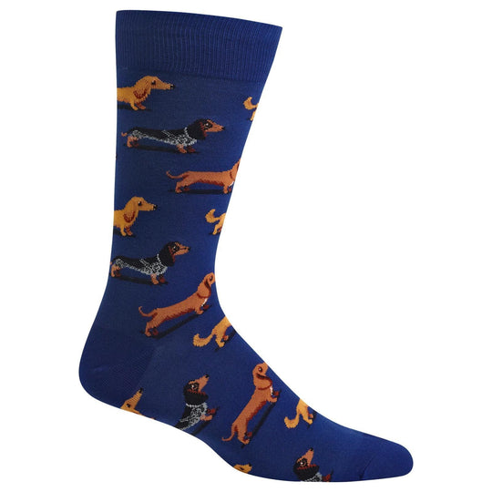 Dachshunds Men's Crew Socks Blue