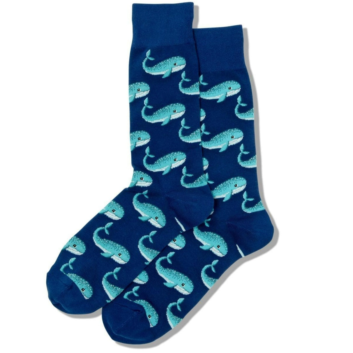 Whale Men's Crew Socks Blue