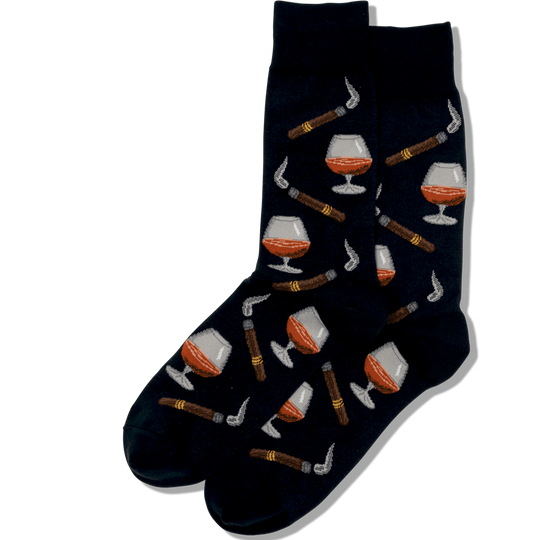 Cognac and Cigars Socks Men's Crew Sock Blue