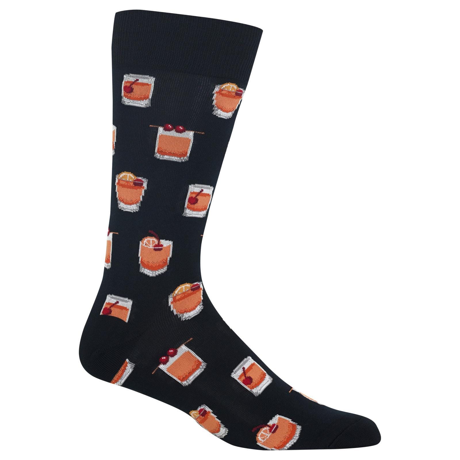 Old Fashioned Whiskey Men's Crew Socks 10-13 / Black