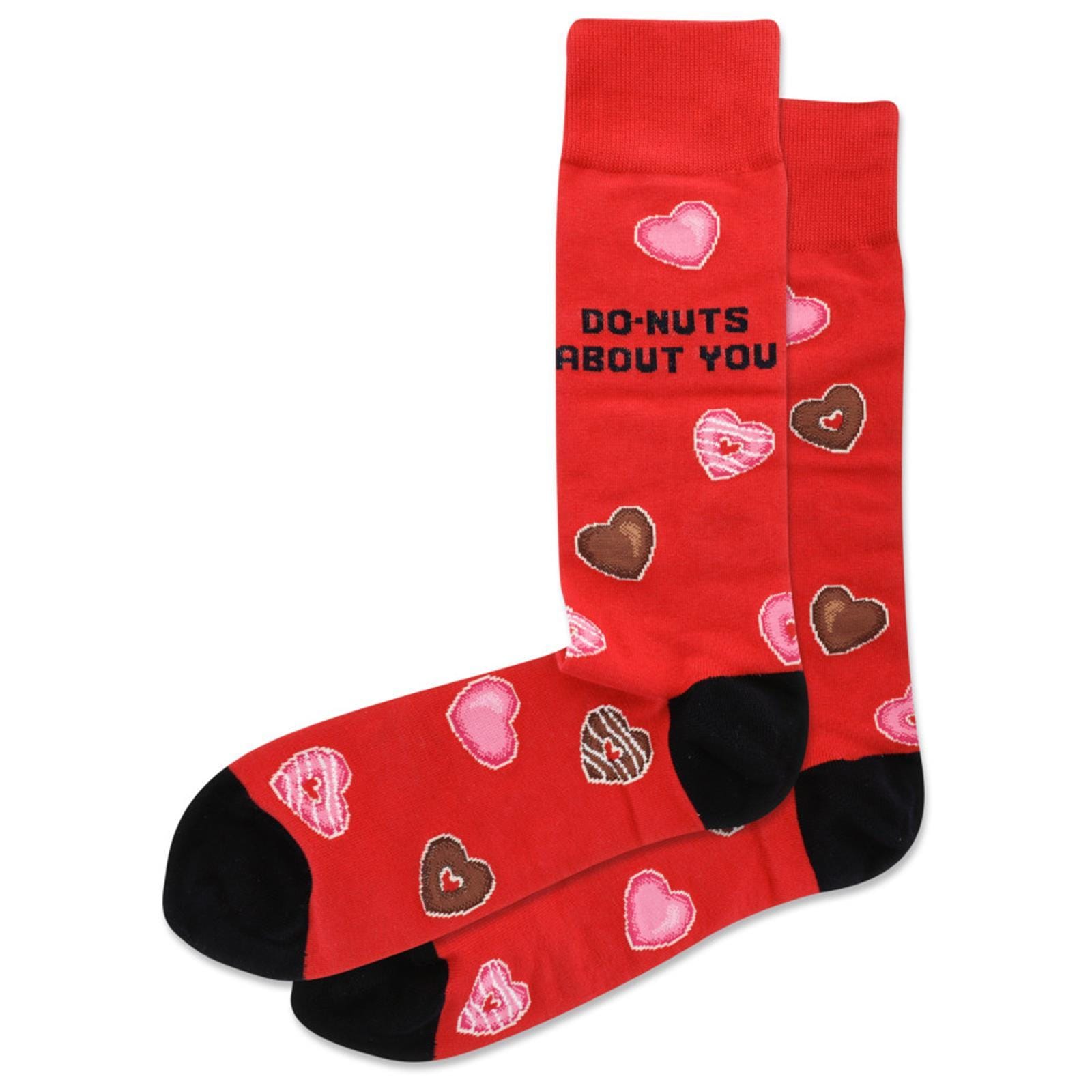 Do-Nuts About You Men's Crew Socks Red