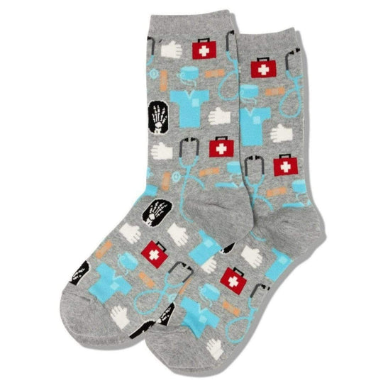 Medical Socks Women's Crew Sock Grey