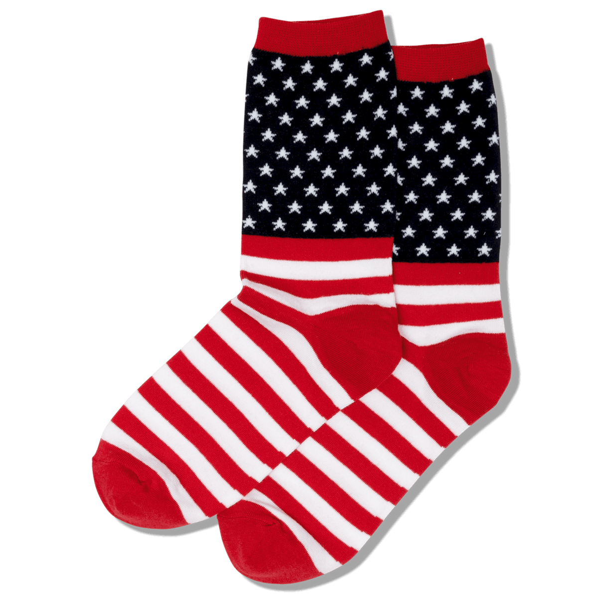 Starry Flag Socks Women&#39;s Crew Sock red
