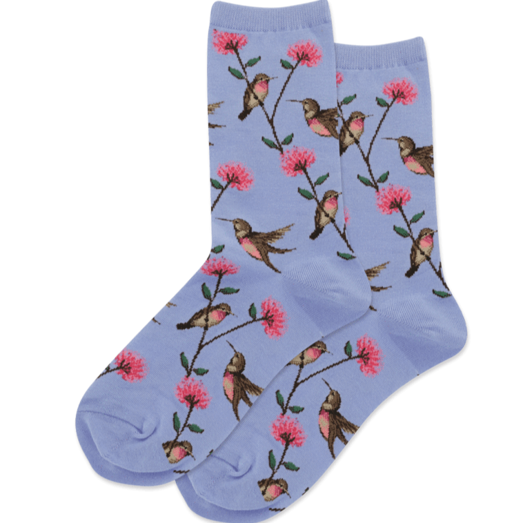 Hummingbirds Women&#39;s Crew Sock Blue
