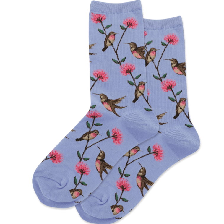 Hummingbirds Women's Crew Sock Blue