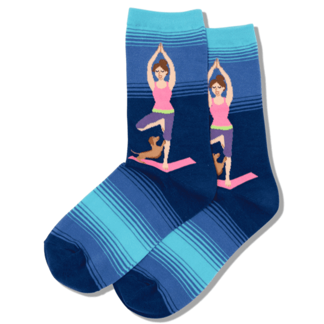Yoga Girl Socks Women&#39;s Crew Sock Blue