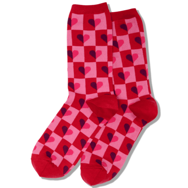 Half Hearts Socks Women's Crew Sock Red