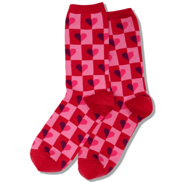 Half Hearts Socks Women&#39;s Crew Sock Red