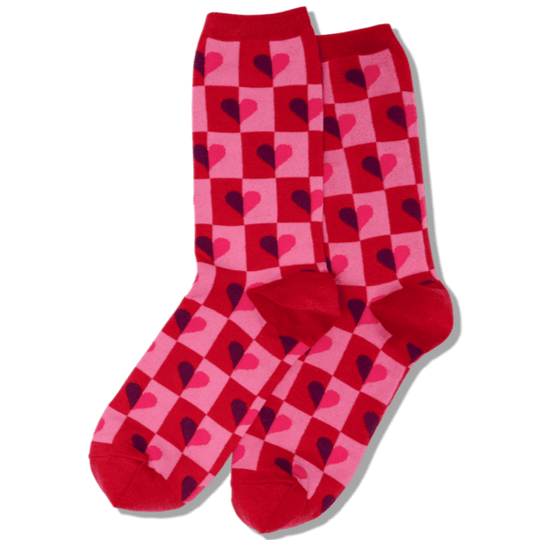 Half Hearts Socks Women's Crew Sock Red