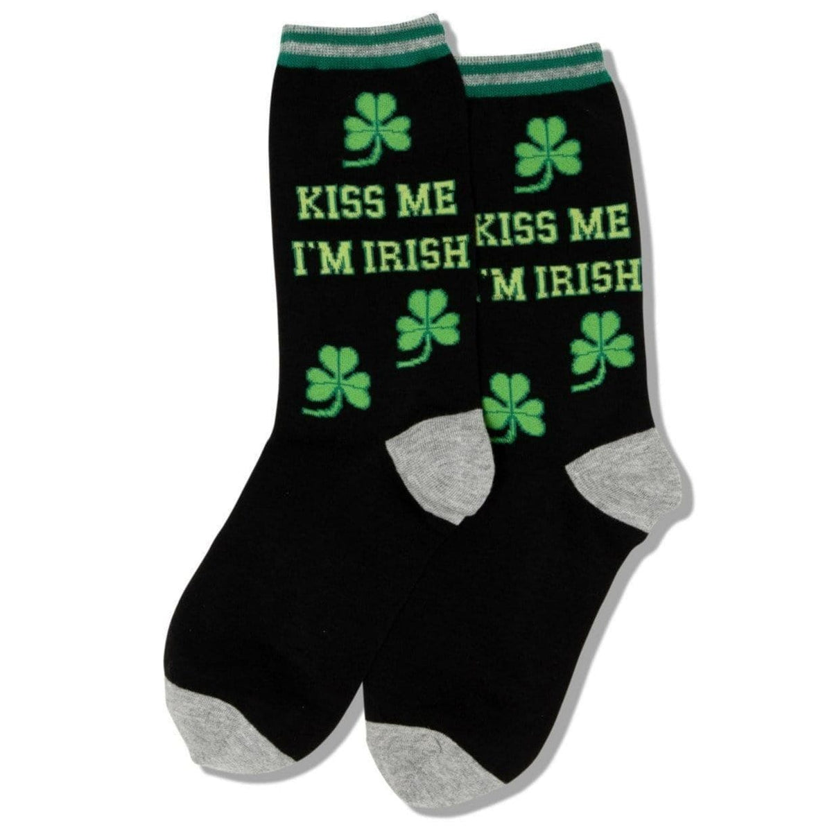 Kiss Me I&#39;m Irish Socks Women&#39;s Crew Sock Black