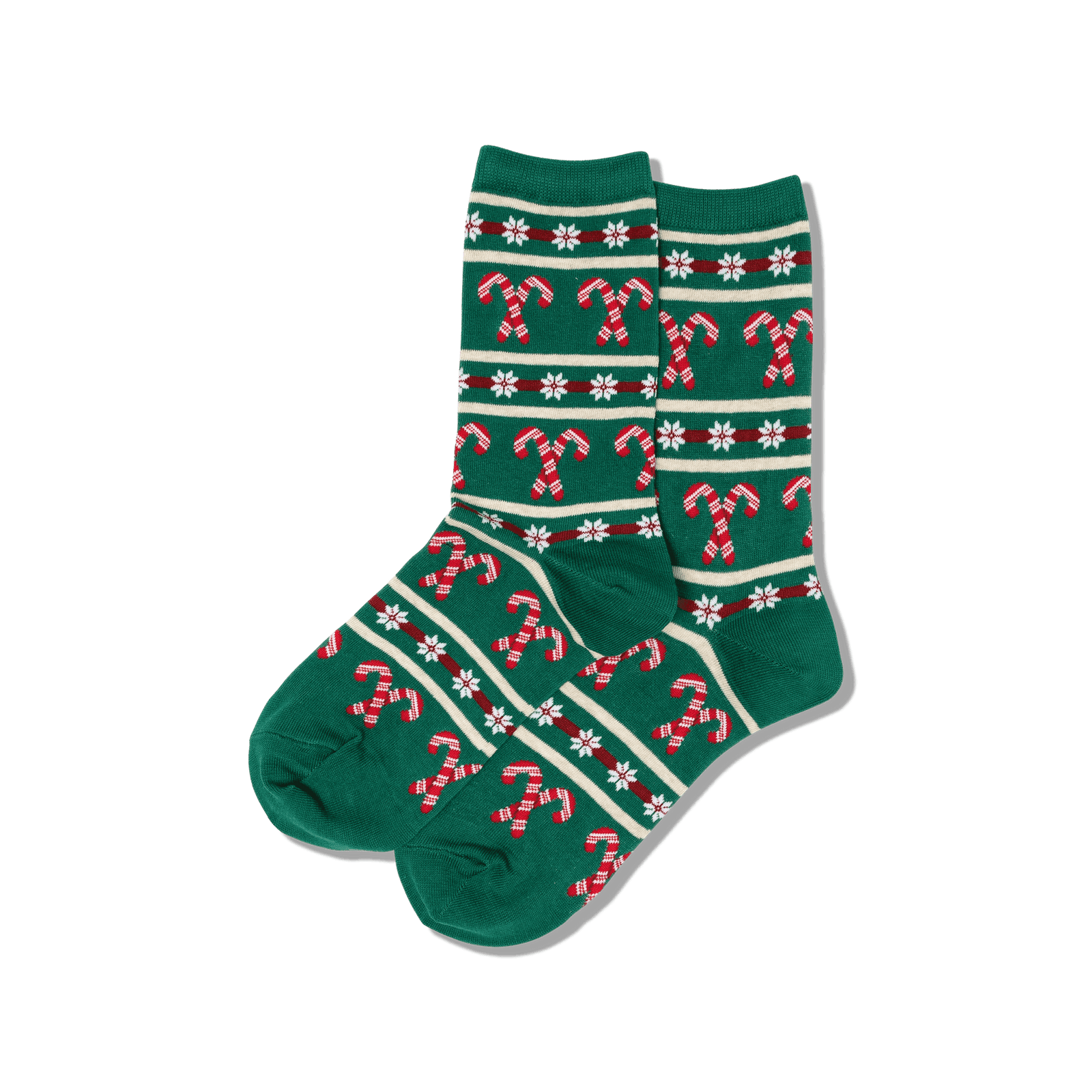 Candy Cane Stripe Socks Women's Crew Sock green