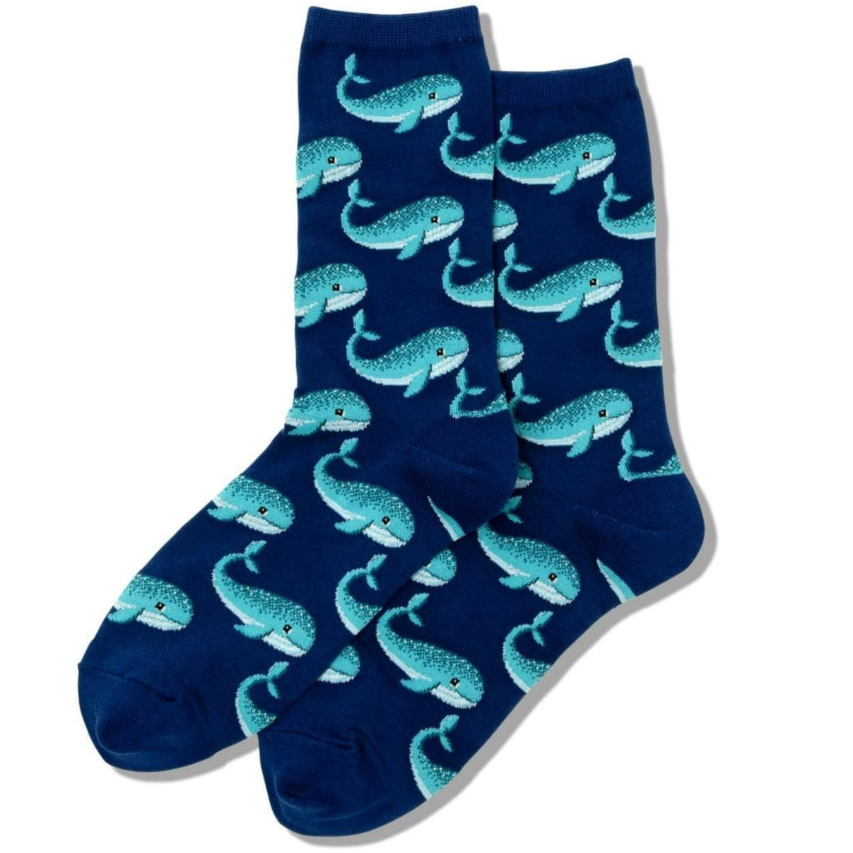 Whale Women's Crew Socks Blue