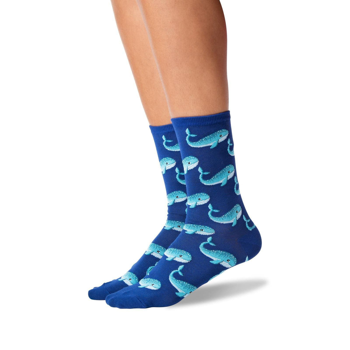 Whale Women&#39;s Crew Socks Blue