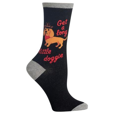 Get A Long Little Doggie Women&#39;s Crew Socks Black