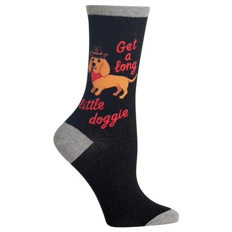 Get A Long Little Doggie Women's Crew Socks Black