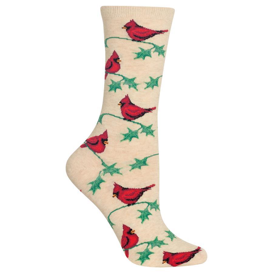 Cardinals Women's Crew Socks Oatmeal