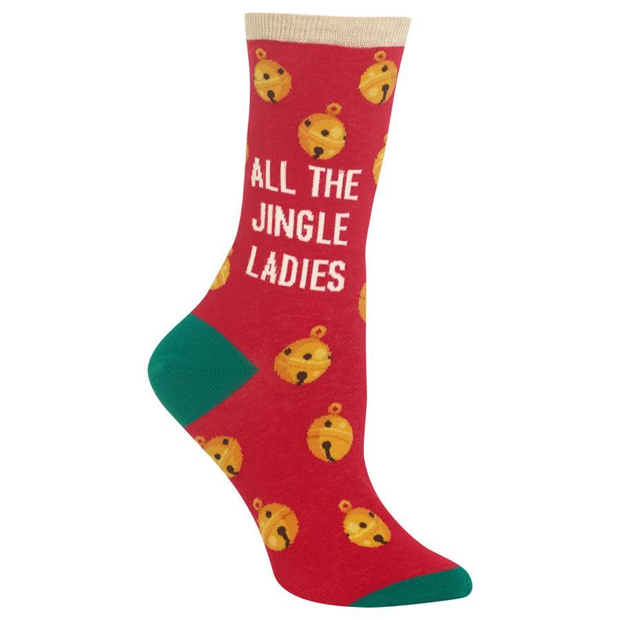 All The Jingle Ladies Women&#39;s Socks Red