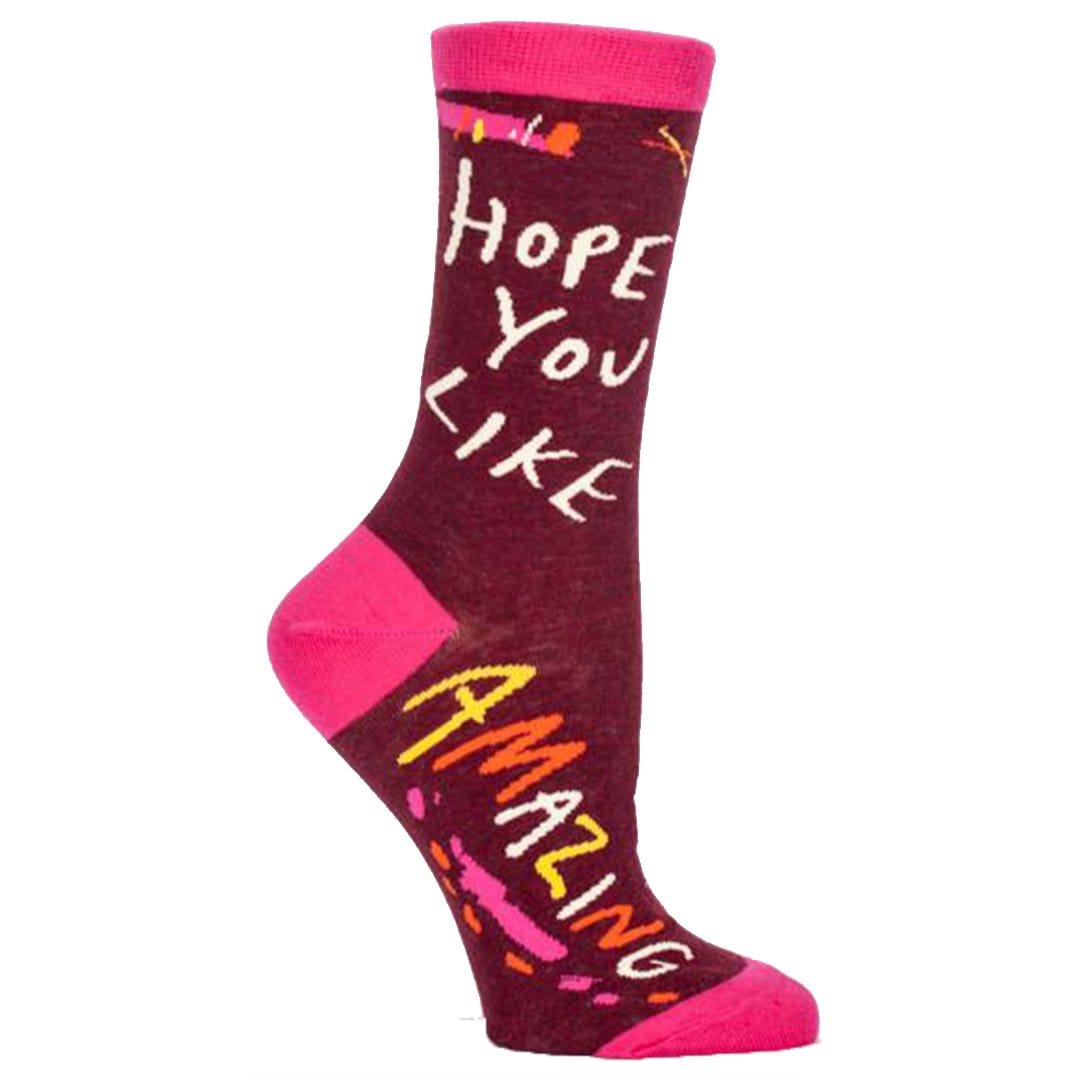 Hope You Like Amazing Socks Women's Crew Sock pink