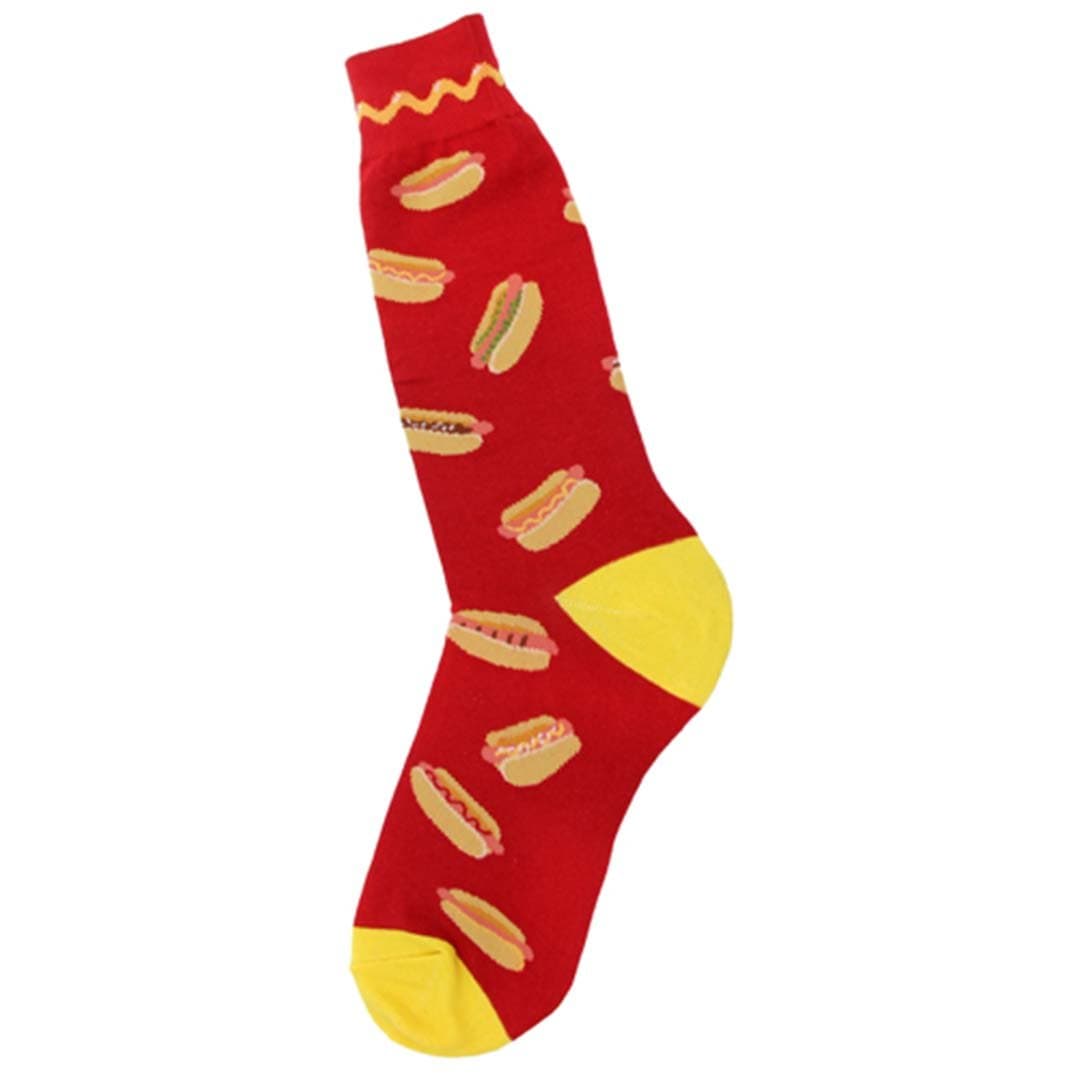 Hot Dog Socks Men’s Crew Sock red